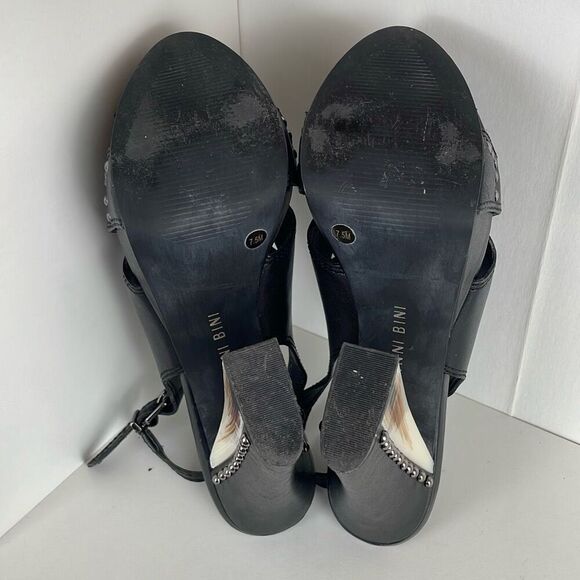 Studded Leather Slingback Platform Heels 7.5 - Picture 6 of 13